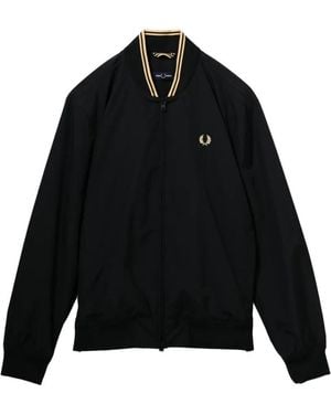Fred Perry Logo-Embroidered Bomber Jacket - Black