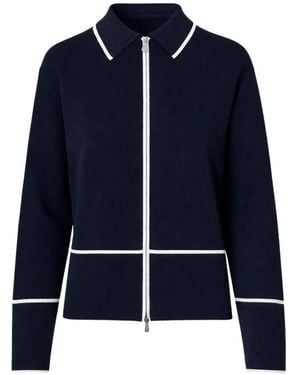 Gran Sasso Piped Zip Jacket - Blue