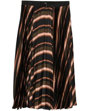 Sacai Striped Midi Skirt - Black