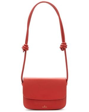 La Portegna Lucia Knotted Leather Shoulder Bag - Red