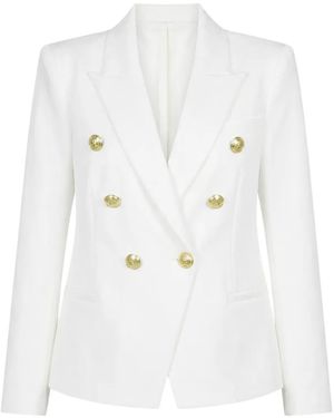 L'Agence Marie Double-Breasted Blazer - White