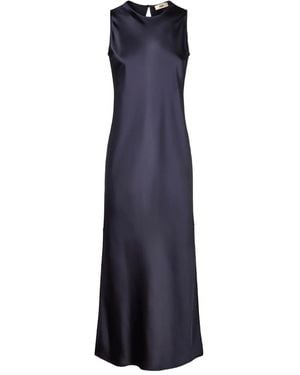 Aspesi Satin Wrap Dress in Blue | Lyst