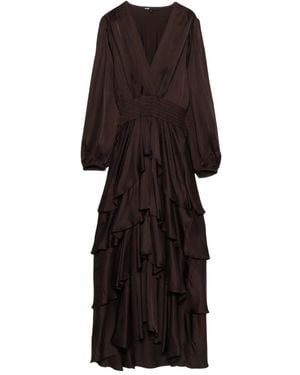 Maje Kleid mit V-Ausschnitt - Schwarz