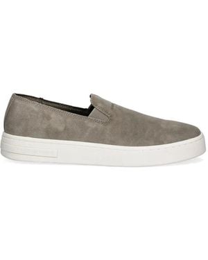 ARMANI EXCHANGE Logo-Embossed Slip-On Trainers - White