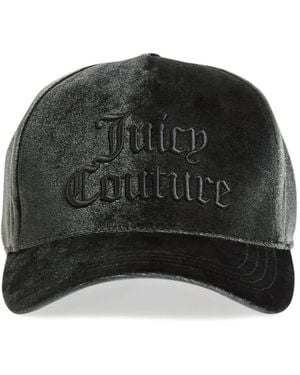 Juicy Couture Logo-Embroidered Velour Cap - Black