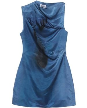 Jean Paul Gaultier Hand-Print Mini Dress - Blue