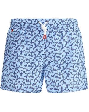 Kiton グラフィック トランクス水着 - ブルー