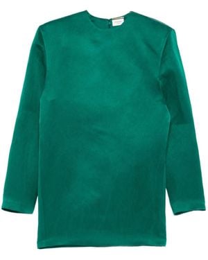 Saint Laurent Vestido corto de manga larga - Verde