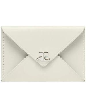 Courreges Leather Card Holder - Natural