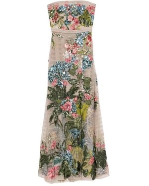 Elie Saab Embroidered Tulle Dress - Green