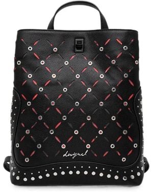 Desigual Small Eyelet-Embellished Studded Backpack - Black