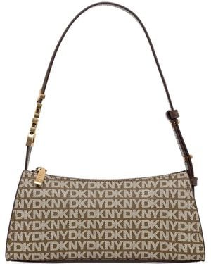 DKNY Monogram-Pattern Shoulder Bag - Metallic