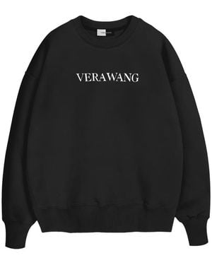 Vera Wang Sudadera De Algodón Con Logo Estampado - Negro