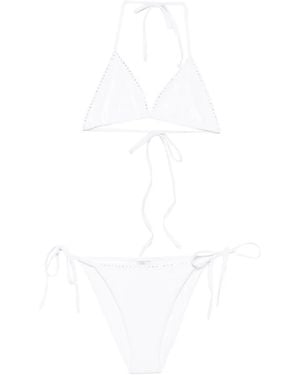 Hunza G Bikini Gina À Ornements En Cristal - Blanc