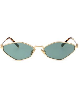 Miu Miu Geometric-Frame Sunglasses - Green