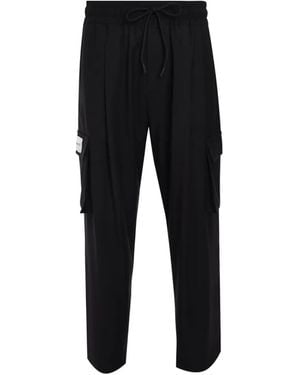 hinnominate Drawstring-Fastening Cargo Pants - Black