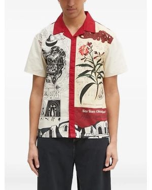PUMA Floral-Print Two-Tone Shirt - Red