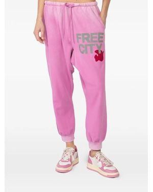 Freecity Sunfades Drawstring Logo-Print Track Trousers - Pink
