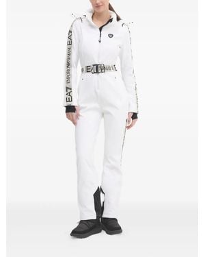 EA7 Skipak Met Capuchon En Logoprint - Wit