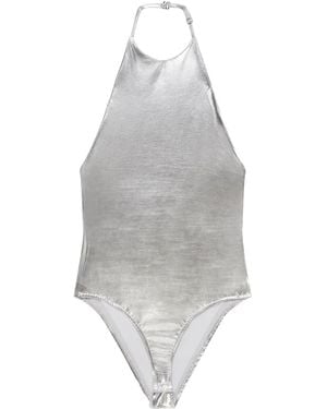 Courreges Body Con Logo Bordado - Gris