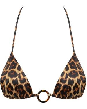 Maison Close Leopard-Print Ring-Detail Bikini - Natural