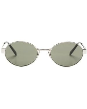 Saint Laurent Gafas de sol con montura oval - Gris