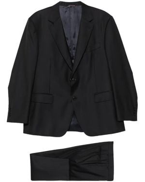 Canali Abrigo Con Botones Y Solapa De Muesca - Negro