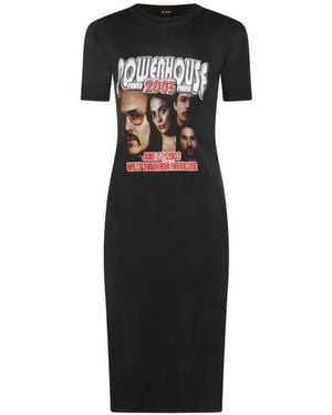 Willy Chavarria Graphic-Print Midi Dress - Black