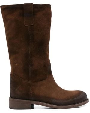 GISÉL MOIRÉ Stev Suede Boots - Brown