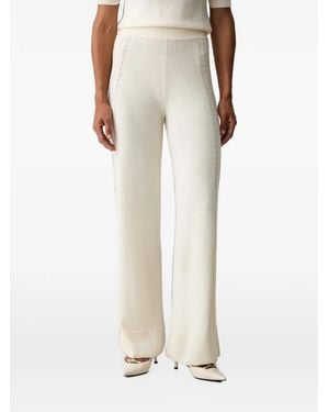 Ermanno Scervino Pointelle-Knit Wide-Leg Pants - Natural