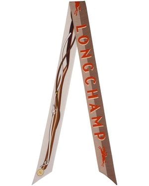 Longchamp A Toute Allure Zijden Sjaal Met Patroon - Naturel