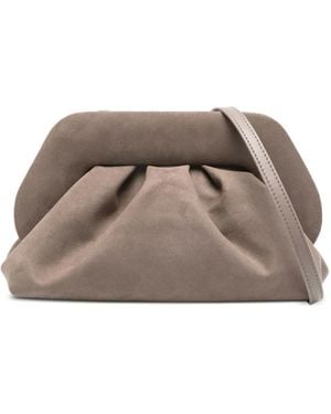 THEMOIRÈ Tia Ruched Clutch Bag - Brown