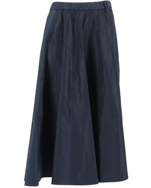 Aspesi Elastic-Waist Flared Midi Skirt - Blue