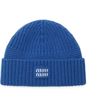 Miu Miu Wool And Cashmere Beanie - Blue