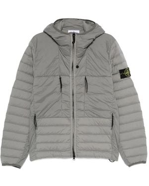 Stone Island フーデッド キルティングジャケット - グレー
