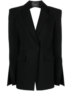 Mugler Single-breasted Blazer With Opening On The Back - Black