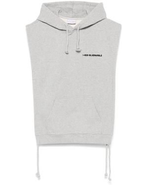 Bluemarble Flocked-Logo Hoodie - Grey