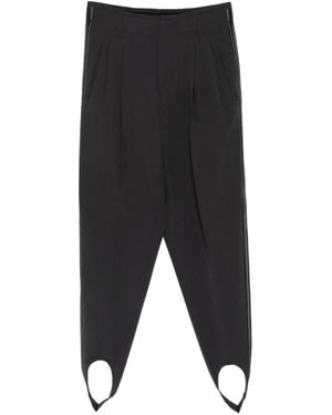 DARKPARK Marta Satin-Trim Tailored Trousers - Black