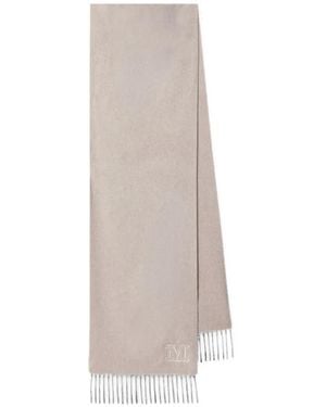 Max Mara Schal Mit Stickerei - Weiß