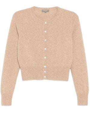 N.Peal Cashmere Cropped Cardigan - Natural