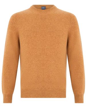 Fedeli Cashmere Crew-Neck Jumper - Orange
