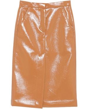 Tela Leather Pencil Skirt - Orange