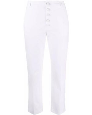 Dondup Button-Down Straight-Leg Pants - White
