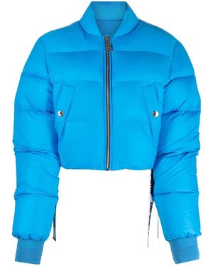 Khrisjoy Cropped Padded Bomber Jacket - Blue