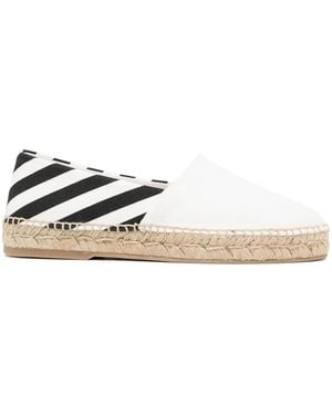Off-White c/o Virgil Abloh Striped Round-toe Espadrilles - White