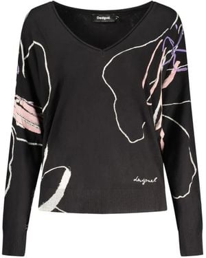 Desigual V-Neck Sweater - Black