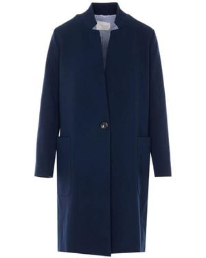 Circolo 1901 Buttoned V-Neck Coat - Blue