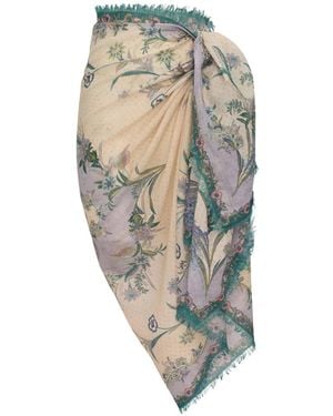 Zimmermann Paréo À Fleurs Et À Franges - White