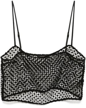 Kiki de Montparnasse Bandeau-Top Aus Pointelle - Schwarz
