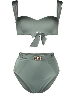 Noire Swimwear Seashell-Charm Bikini Set - Green